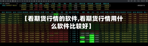 【看期货行情的软件,看期货行情用什么软件比较好】-第1张图片