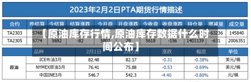 【原油库存行情,原油库存数据什么时间公布】-第3张图片
