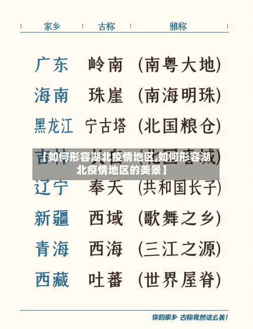 【如何形容湖北疫情地区,如何形容湖北疫情地区的美景】-第1张图片