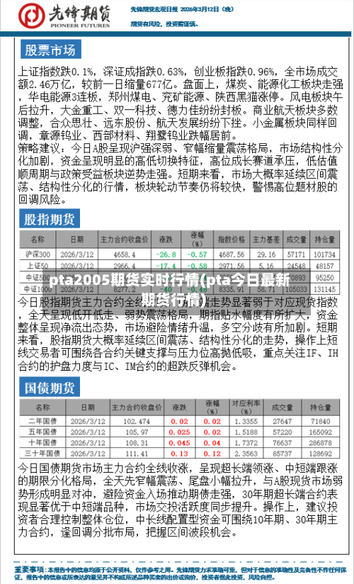 pta2005期货实时行情(pta今日最新期货行情)-第2张图片