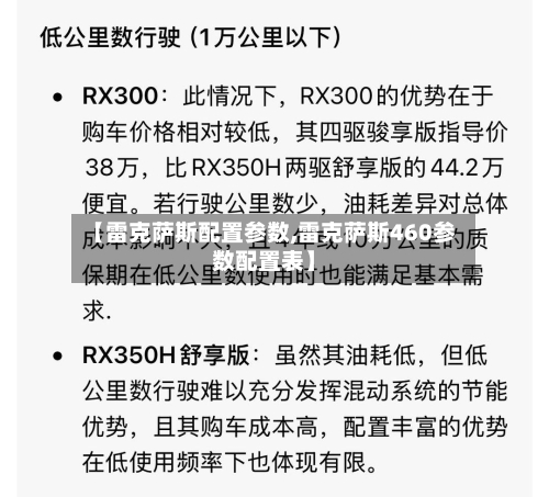 【雷克萨斯配置参数,雷克萨斯460参数配置表】-第2张图片