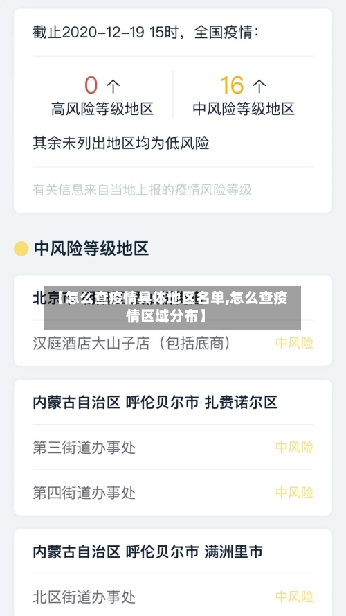 【怎么查疫情具体地区名单,怎么查疫情区域分布】-第1张图片